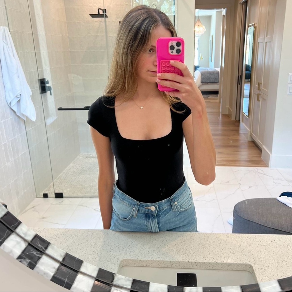 Free People Black Bodysuit